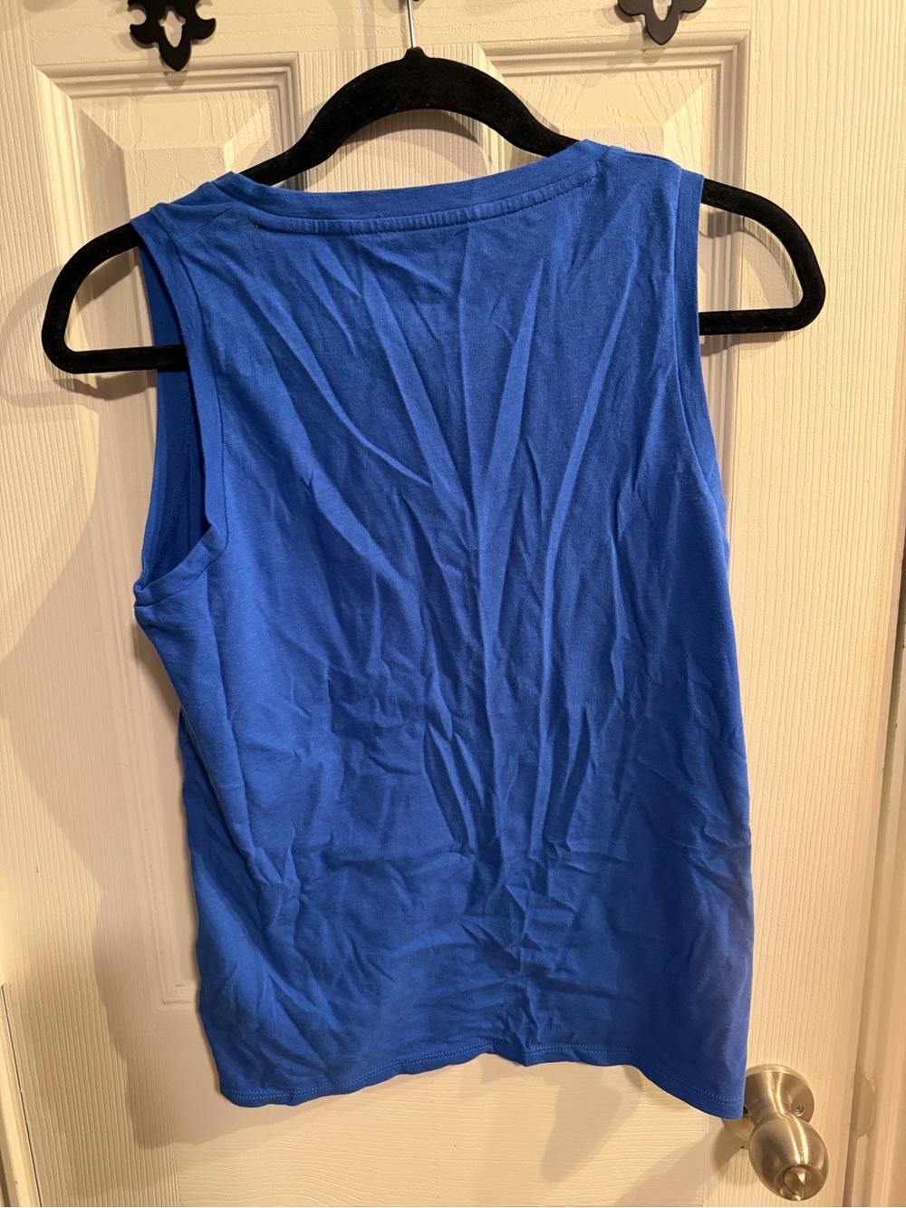 J. Crew V-Neck Sleeveless Tank Top in Bright Blue - Picture 3 of 3